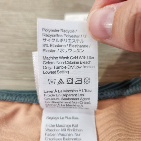 J. Crew Green Ribbed Curved Waist Cheeky String Bikini Bottom New W Tags Women L - Picture 12 of 16